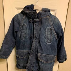 Gap little Boyd’s denim jacket with hood